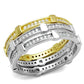 MATS527 - Gold+Rhodium 925 Sterling Silver Ring with AAA Grade CZ  in Clear