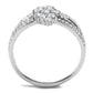 MATS528 - Rhodium 925 Sterling Silver Ring with AAA Grade CZ  in Clear