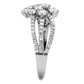 MATS528 - Rhodium 925 Sterling Silver Ring with AAA Grade CZ  in Clear