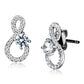 MATS529 - Rhodium 925 Sterling Silver Earrings with AAA Grade CZ  in Clear