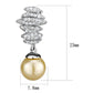 MATS531 - Rhodium 925 Sterling Silver Earrings with Synthetic Pearl in Topaz