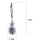 MATS532 - Rhodium + Ruthenium 925 Sterling Silver Earrings with AAA Grade CZ  in Amethyst