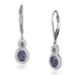MATS532 - Rhodium + Ruthenium 925 Sterling Silver Earrings with AAA Grade CZ  in Amethyst