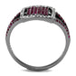 MATS533 - Rhodium + Ruthenium 925 Sterling Silver Ring with AAA Grade CZ  in Ruby