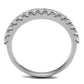 MATS534 - Rhodium 925 Sterling Silver Ring with AAA Grade CZ  in Clear