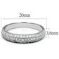 MATS535 - Rhodium 925 Sterling Silver Ring with AAA Grade CZ  in Clear