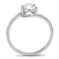 MATS536 - Rhodium 925 Sterling Silver Ring with AAA Grade CZ  in Clear