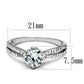 MATS537 - Rhodium 925 Sterling Silver Ring with AAA Grade CZ  in Clear