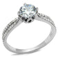 MATS537 - Rhodium 925 Sterling Silver Ring with AAA Grade CZ  in Clear