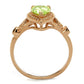 MATS538 - Rose Gold 925 Sterling Silver Ring with AAA Grade CZ  in Apple Green color