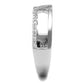 MATS540 - Rhodium 925 Sterling Silver Ring with AAA Grade CZ  in Clear