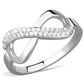 MATS541 - Rhodium 925 Sterling Silver Ring with AAA Grade CZ  in Clear