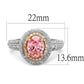 MATS543 - Rose Gold + Rhodium 925 Sterling Silver Ring with AAA Grade CZ  in Rose