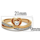 MATS544 - Rose Gold + Rhodium 925 Sterling Silver Ring with AAA Grade CZ  in Clear