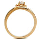 MATS544 - Rose Gold + Rhodium 925 Sterling Silver Ring with AAA Grade CZ  in Clear