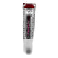 MATS545 - Rhodium + Ruthenium 925 Sterling Silver Ring with AAA Grade CZ  in Ruby