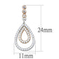 MATS548 - Rose Gold + Rhodium 925 Sterling Silver Earrings with AAA Grade CZ  in Clear