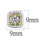 MATS551 - Reverse Two-Tone 925 Sterling Silver Earrings with AAA Grade CZ  in Clear