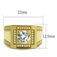 MATS552 - Gold 925 Sterling Silver Ring with AAA Grade CZ  in Clear