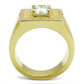 MATS552 - Gold 925 Sterling Silver Ring with AAA Grade CZ  in Clear