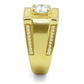 MATS552 - Gold 925 Sterling Silver Ring with AAA Grade CZ  in Clear