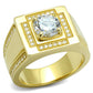 MATS552 - Gold 925 Sterling Silver Ring with AAA Grade CZ  in Clear