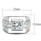 MATS553 - Rhodium 925 Sterling Silver Ring with AAA Grade CZ  in Clear