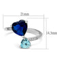 MATS554 - Rhodium 925 Sterling Silver Ring with Synthetic Synthetic Glass in Montana