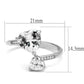 MATS556 - Rhodium 925 Sterling Silver Ring with AAA Grade CZ  in Clear