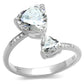MATS556 - Rhodium 925 Sterling Silver Ring with AAA Grade CZ  in Clear