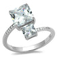 MATS557 - Rhodium 925 Sterling Silver Ring with AAA Grade CZ  in Clear