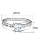 MATS558 - Rhodium 925 Sterling Silver Ring with AAA Grade CZ  in Clear