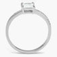 MATS558 - Rhodium 925 Sterling Silver Ring with AAA Grade CZ  in Clear