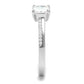 MATS558 - Rhodium 925 Sterling Silver Ring with AAA Grade CZ  in Clear