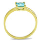 MATS559 - Gold 925 Sterling Silver Ring with AAA Grade CZ  in Sea Blue