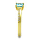 MATS559 - Gold 925 Sterling Silver Ring with AAA Grade CZ  in Sea Blue