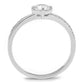 MATS560 - Rhodium 925 Sterling Silver Ring with AAA Grade CZ  in Clear