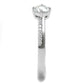 MATS560 - Rhodium 925 Sterling Silver Ring with AAA Grade CZ  in Clear