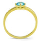 MATS561 - Gold 925 Sterling Silver Ring with AAA Grade CZ  in Sea Blue