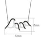 MATS564 - Rhodium + Ruthenium 925 Sterling Silver Chain Pendant with AAA Grade CZ  in Clear