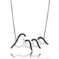 MATS564 - Rhodium + Ruthenium 925 Sterling Silver Chain Pendant with AAA Grade CZ  in Clear