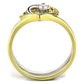 MATS565 - Gold+Rhodium 925 Sterling Silver Ring with AAA Grade CZ  in Clear