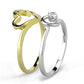 MATS565 - Gold+Rhodium 925 Sterling Silver Ring with AAA Grade CZ  in Clear