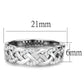 MATS566 - Rhodium 925 Sterling Silver Ring with AAA Grade CZ  in Clear