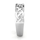 MATS566 - Rhodium 925 Sterling Silver Ring with AAA Grade CZ  in Clear
