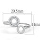 MATS567 - Rhodium 925 Sterling Silver Ring with AAA Grade CZ  in Clear