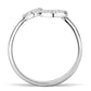 MATS567 - Rhodium 925 Sterling Silver Ring with AAA Grade CZ  in Clear