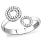 MATS567 - Rhodium 925 Sterling Silver Ring with AAA Grade CZ  in Clear