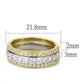 MATS568 - Gold+Rhodium 925 Sterling Silver Ring with AAA Grade CZ  in Clear