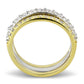 MATS568 - Gold+Rhodium 925 Sterling Silver Ring with AAA Grade CZ  in Clear